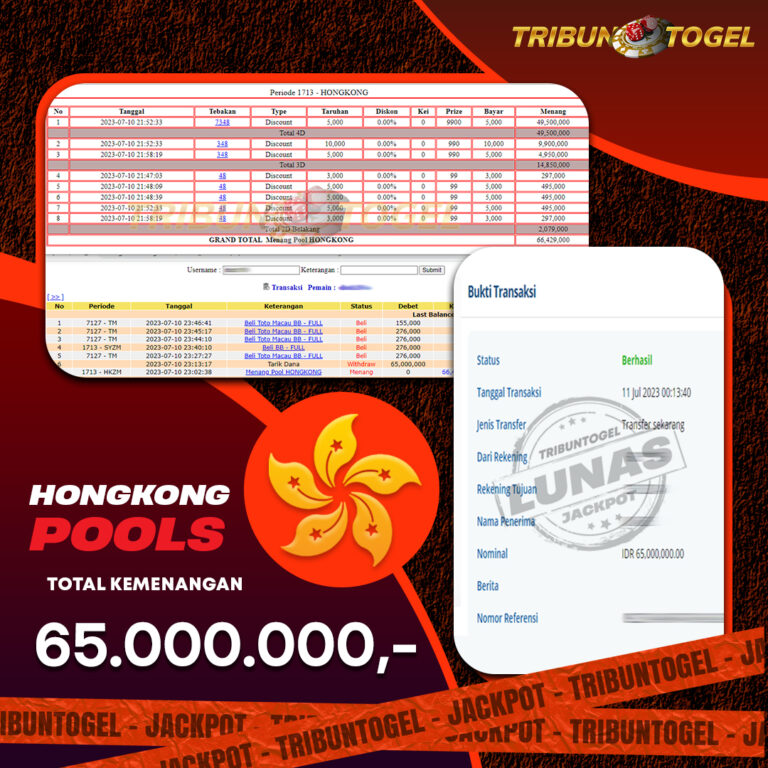 BUKTI PEMBAYARAN HONGKONG TRIBUNTOGEL