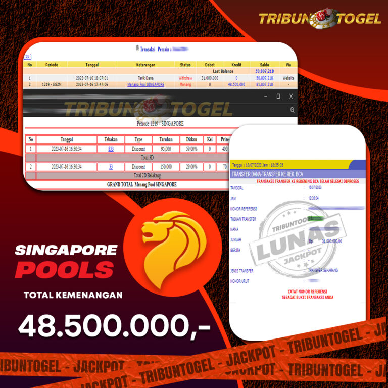 BUKTI PEMBAYARAN SINGAPORE TRIBUNTOGEL