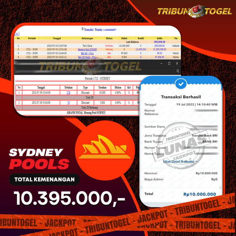 BUKTI PEMBAYARAN SYDNEY TRIBUNTOGEL