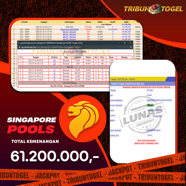 BUKTI PEMBAYARAN SINGAPORE TRIBUNTOGEL