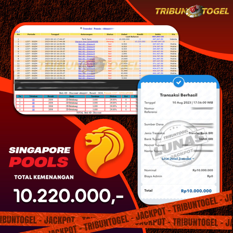 BUKTI PEMBAYARAN SINGAPORE TRIBUNTOGEL