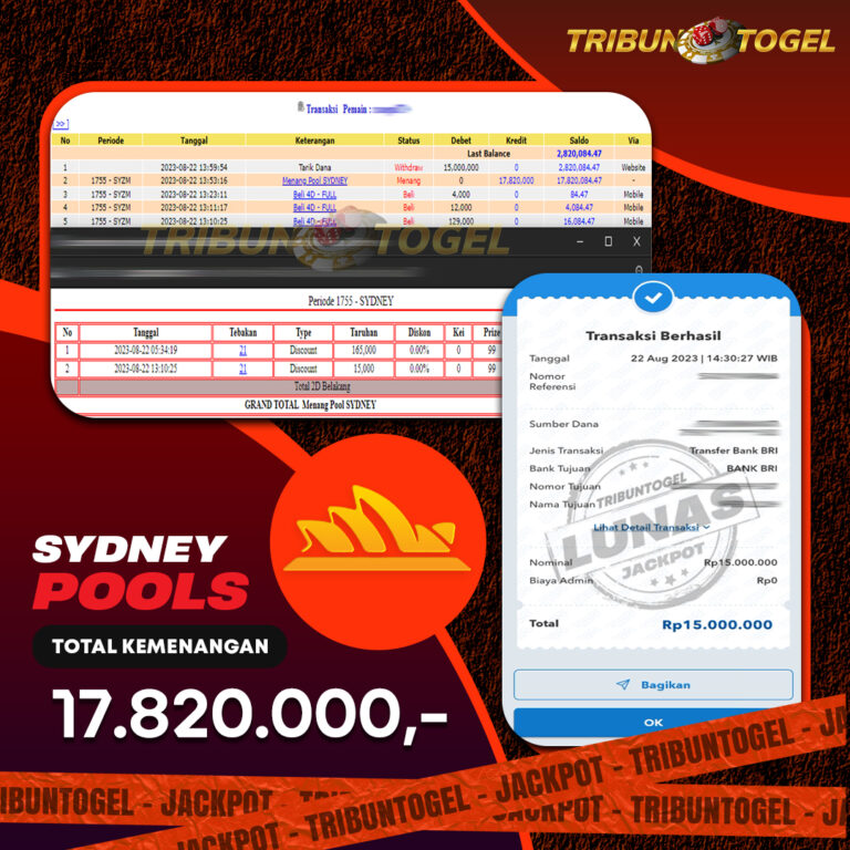 BUKTI PEMBAYARAN SYDNEY TRIBUNTOGEL