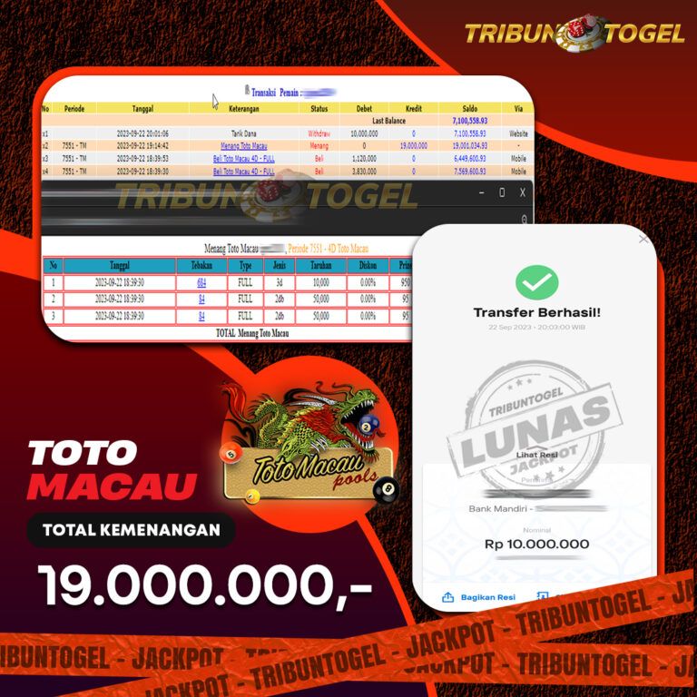 BUKTI PEMBAYARAN TOTOMACAU TRIBUNTOGEL