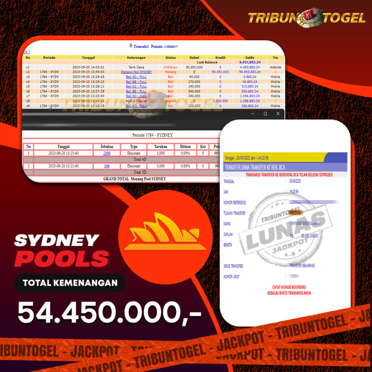 BUKTI PEMBAYARAN SYDNEY TRIBUNTOGEL