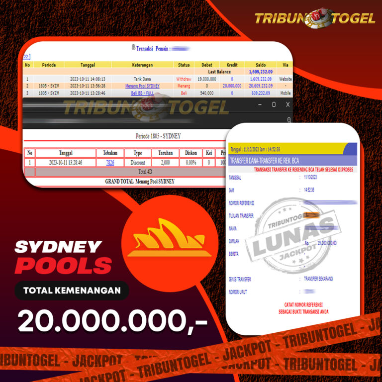 BUKTI PEMBAYARAN SYDNEY TRIBUNTOGEL