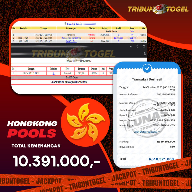 BUKTI PEMBAYARAN HONGKONG TRIBUNTOGEL