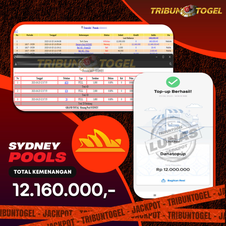 BUKTI PEMBAYARAN SYDNEY TRIBUNTOGEL