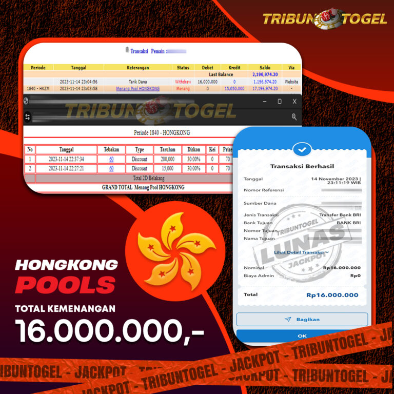 BUKTI PEMBAYARAN HONGKONG TRIBUNTOGEL