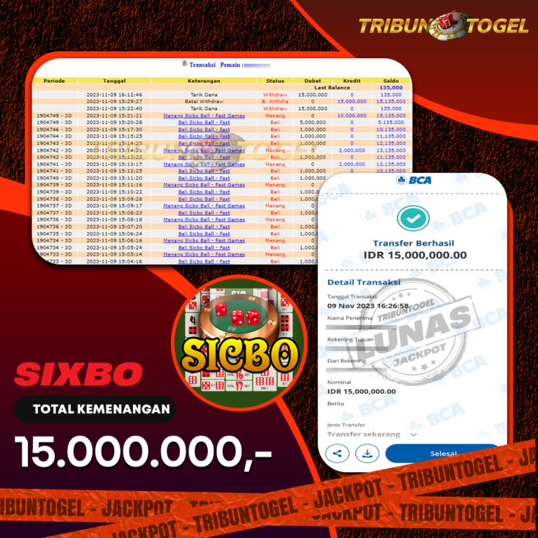 BUKTI PEMBAYARAN SICBO TRIBUNTOGEL