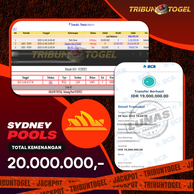 BUKTI PEMBAYARAN SYDNEY TRIBUNTOGEL