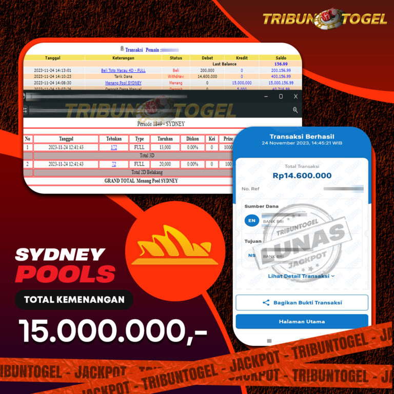 BUKTI PEMBAYARAN SYDNEY TRIBUNTOGEL