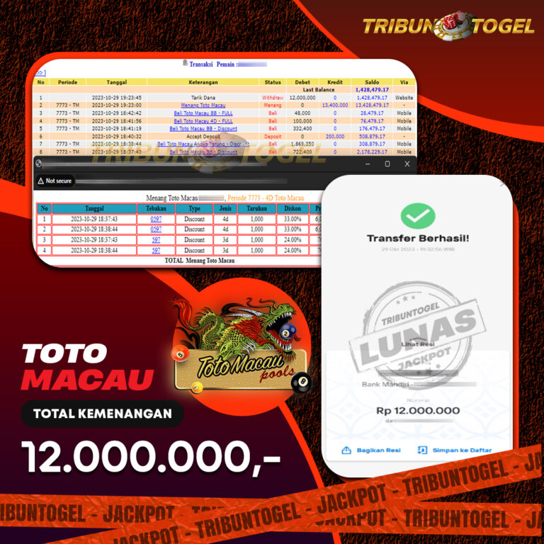 BUKTI PEMBAYARAN TOTOMACAU TRIBUNTOGEL