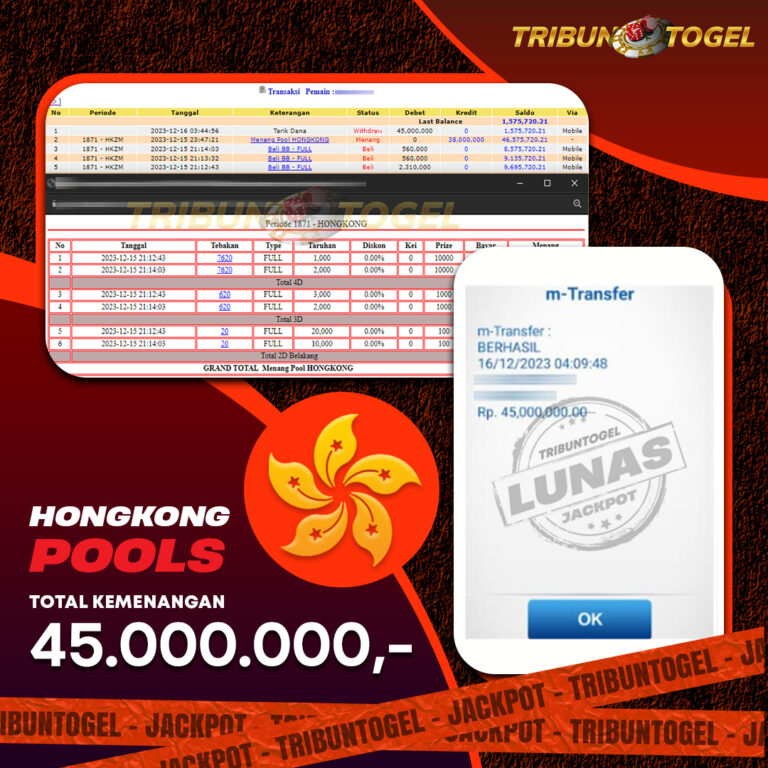 BUKTI PEMBAYARAN HONGKONG TRIBUNTOGEL