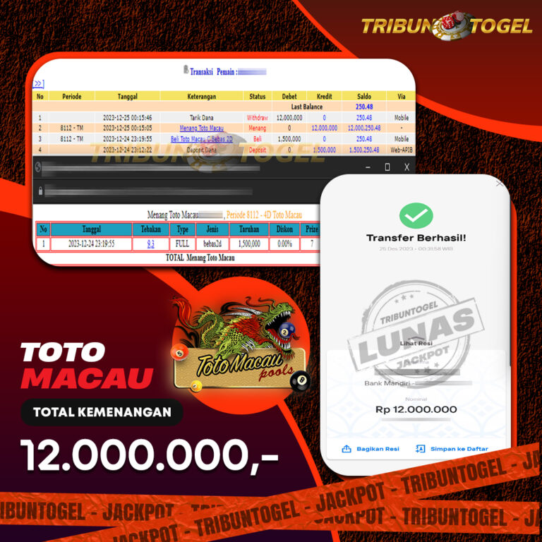 BUKTI PEMBAYARAN TOTOMACAU TRIBUNTOGEL