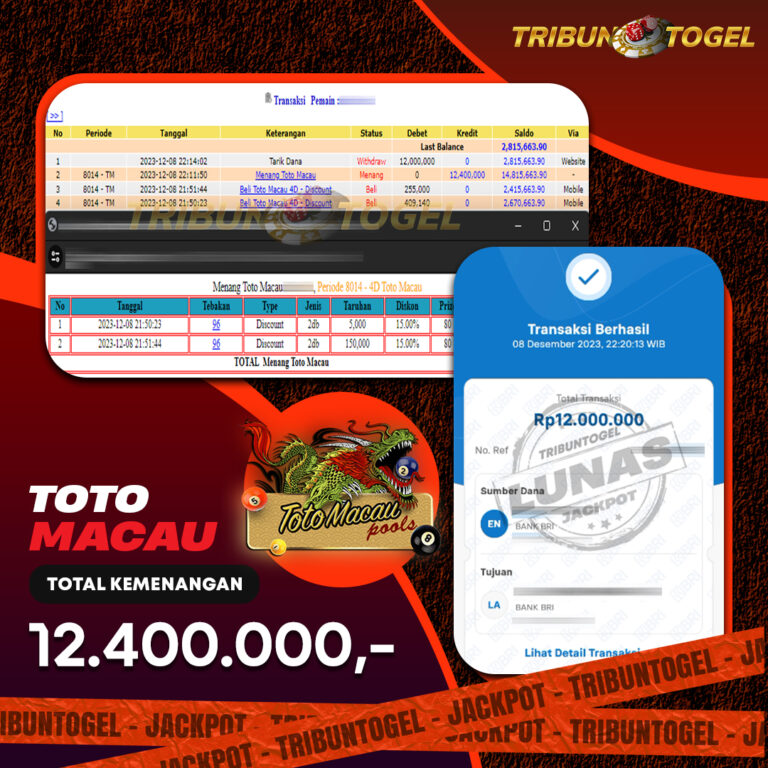 BUKTI PEMBAYARAN TOTOMACAU TRIBUNTOGEL